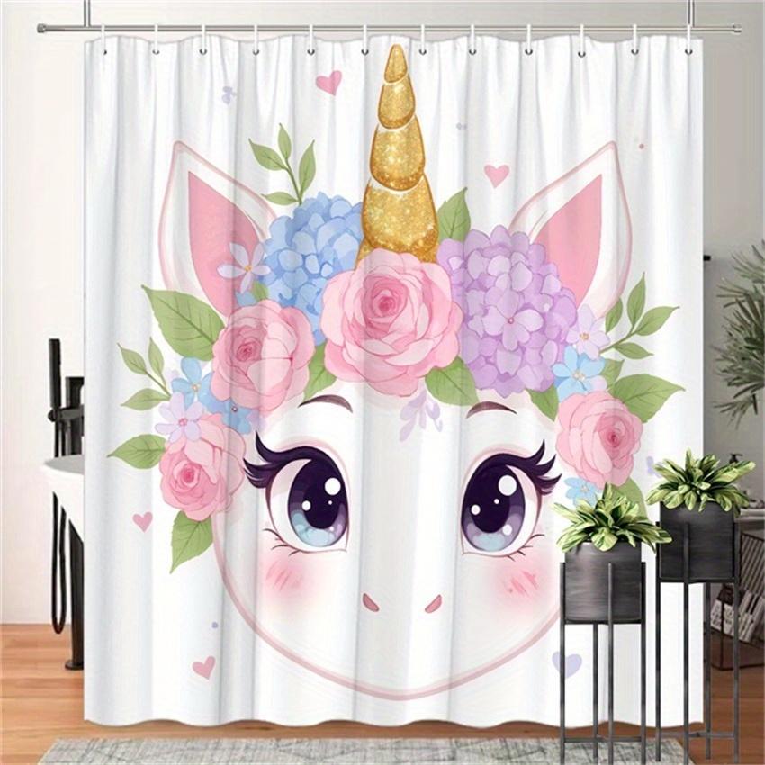 Magical Unicorn Shower Curtain - Water-Resistant, Easy to Clean, Adds a Whimsical and Colorful Touch to Your Bathroom Decor