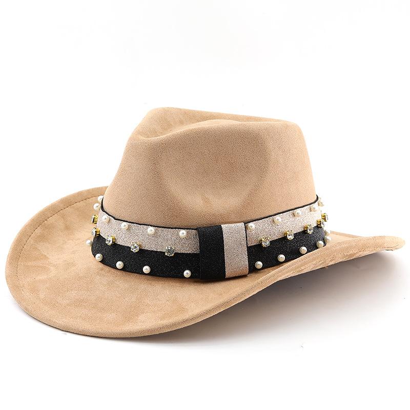 Fashionable women's elastic band suede fedora hat men's british retro outdoor sun hat woolen jazz hat trendy