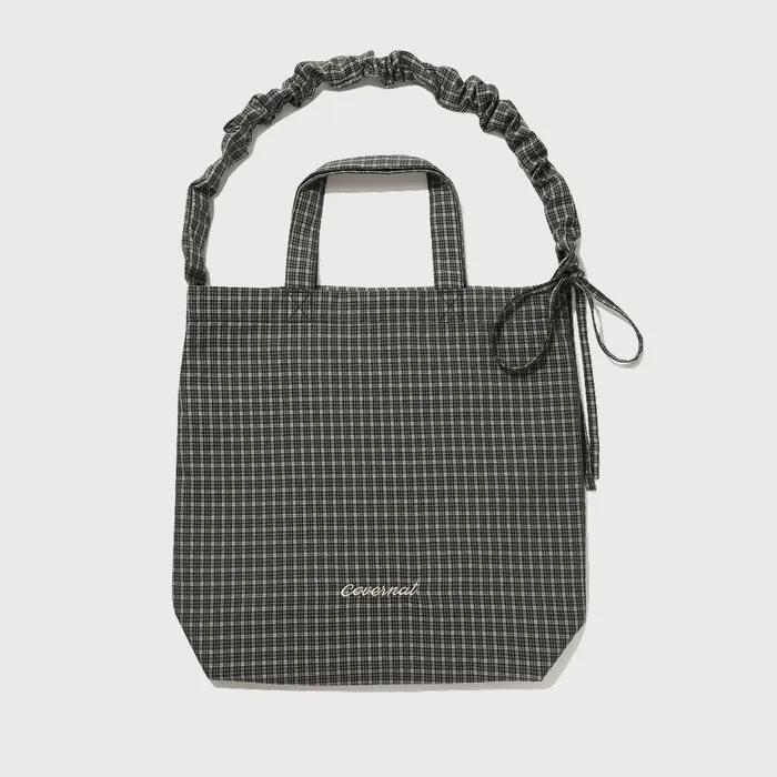Clover Heart Shirred Ribbon Eco Bag Check