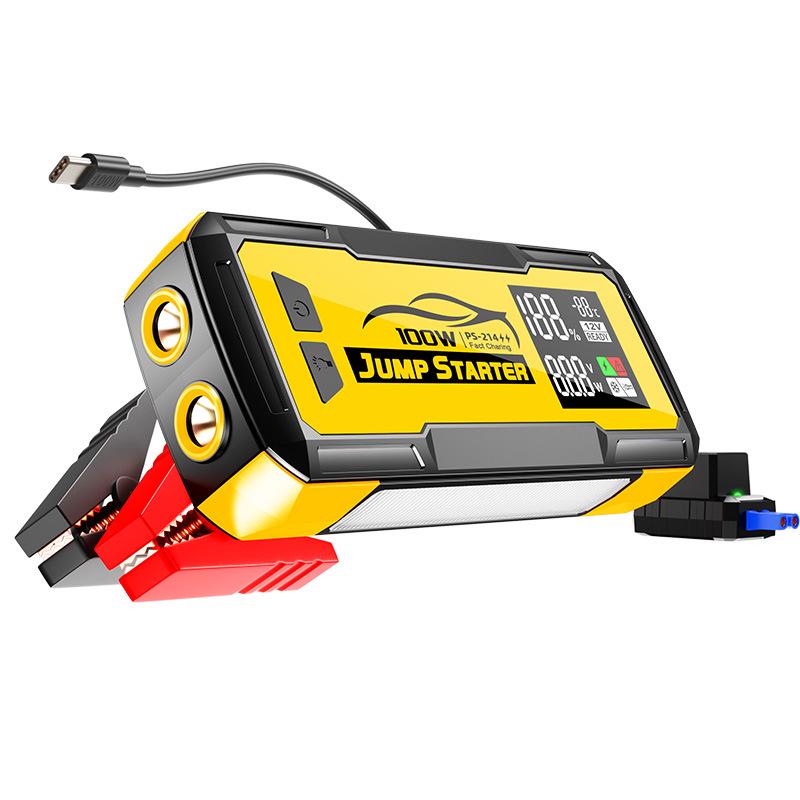 

Автомобильный пусковое устройство 12 В, 32000 мАч, Встроенные кабели, 100 Вт Цифровой дисплей для мгновенного запуска при низком заряде