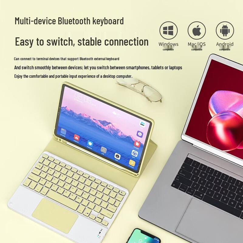 OLOEY Slim Portable Bluetooth Tablet Keyboard and Mouse Set