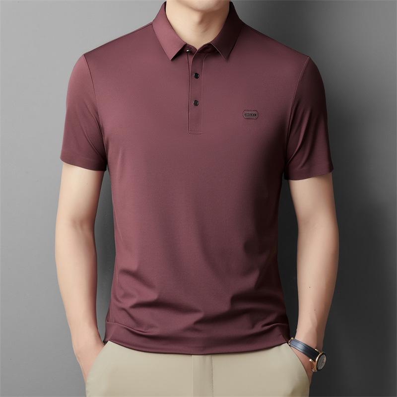 Summer New T-shirt Men's Business Casual Polo Shirt Short Sleeve Solid Color Polo Collar Versatile Young and Middle-Aged Temperament Top