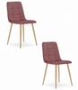 KARA Chair - Pink Velvet / Wood Color Legs X 2