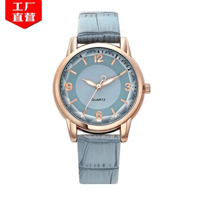 Two-color Dial Creative Belt Quartz Ladies Watch with Gift Box