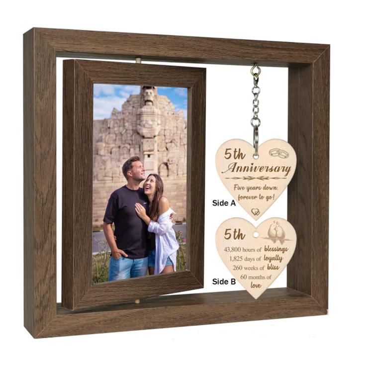 5 Year Anniversary Picture Frame Gifts Wood Wedding Anniversary Frame for Wife Men Husband (Brown,6 ) коричневый