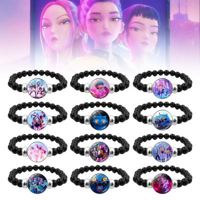 Korean Pop Beaded Bracelet Anime Inspired Fashion Bracelet Colorful Beads Bracelet for Women Men Girls Boys Fans