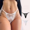 Sexy Low Rise Thong for Women - Lace Floral Embroidery Sheer Lingerie