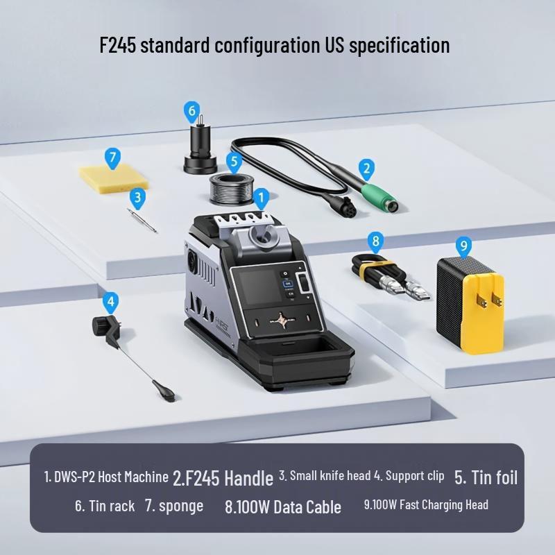FNIRSI DWS-P2 Constant Temperature 245 Soldering Station DIY Kit for Mobile Phone Repair with 210 Electric Soldering Iron