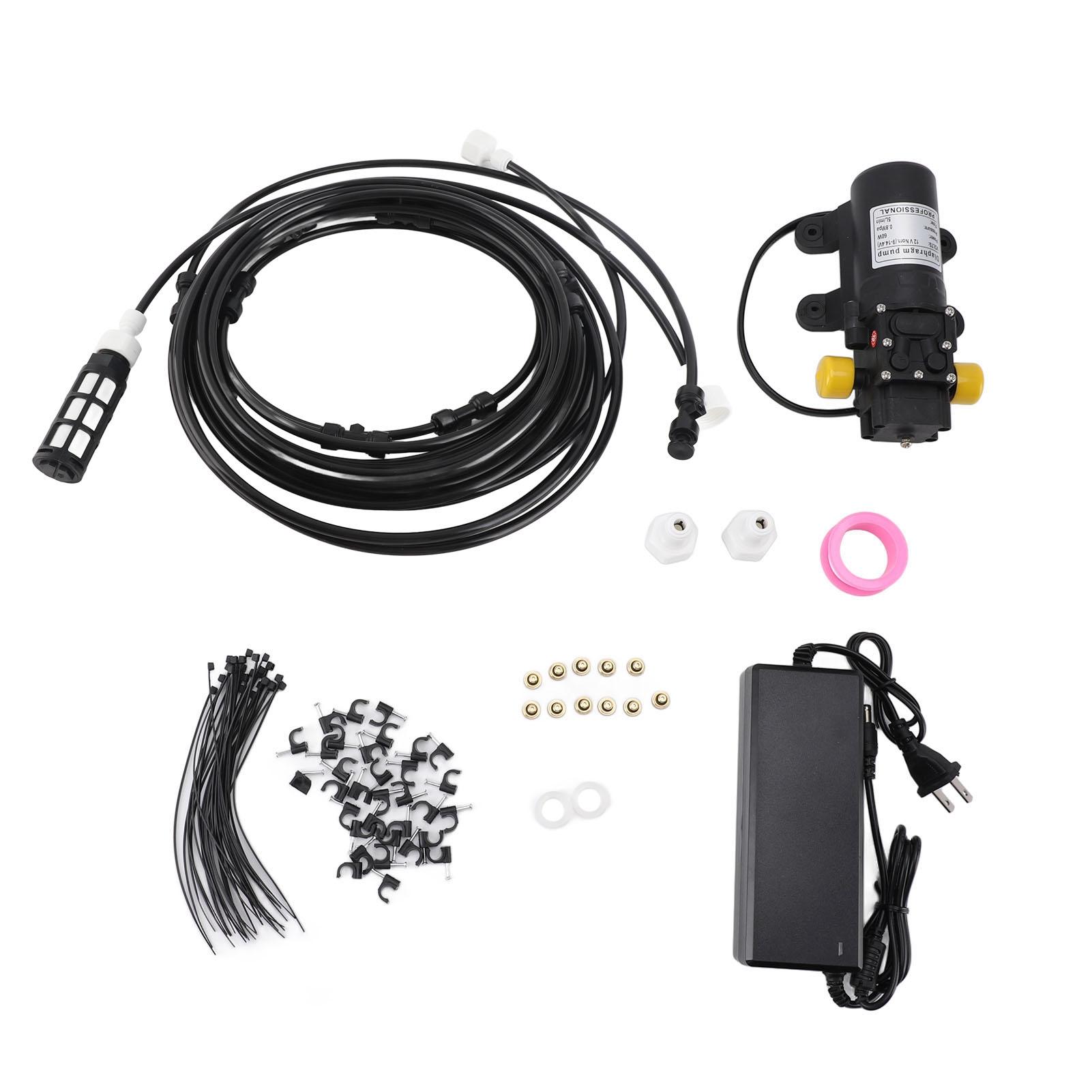 

Эффективная система распыления воды на открытом воздухе с 29,5-футовым насосом, фильтрующими насадками, блоком питания, комплектом шлангов для распыления воды в саду чёрный