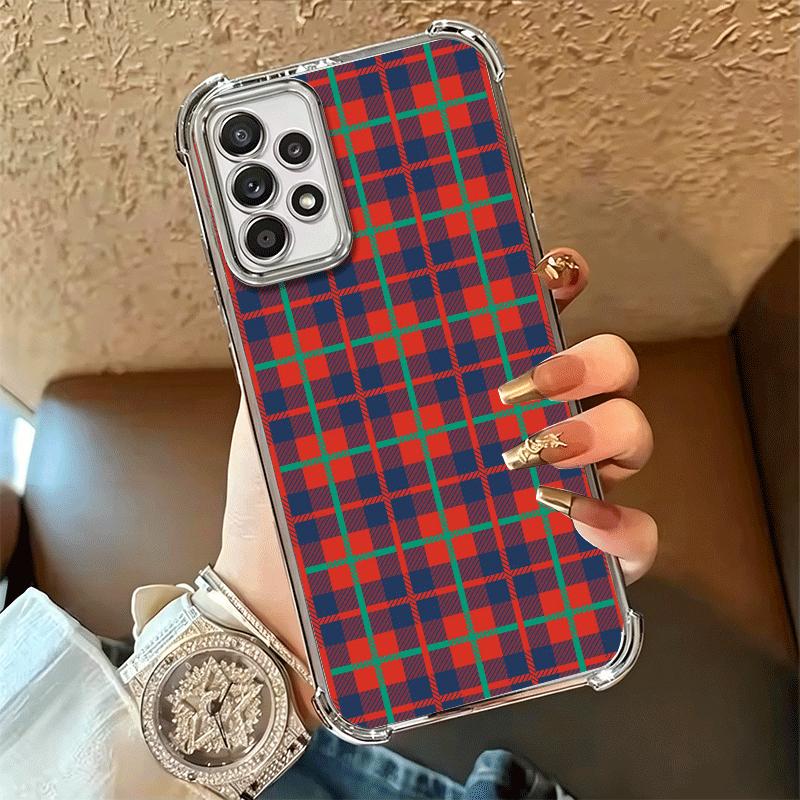 Clan Stewart Tartan Plaid Pattern Soft Phone Case For Samsung A17 A27 A07 A37 A57 A16 A56 A15 A55 A14 A54 A13 A53 A26 A36 A25 A3