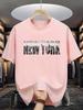 Summer Unisexs  Pure Cotton Casual Loose Plus Size New York City Printed Sports Comfortable Round Neck Short Sleeved Tshirt