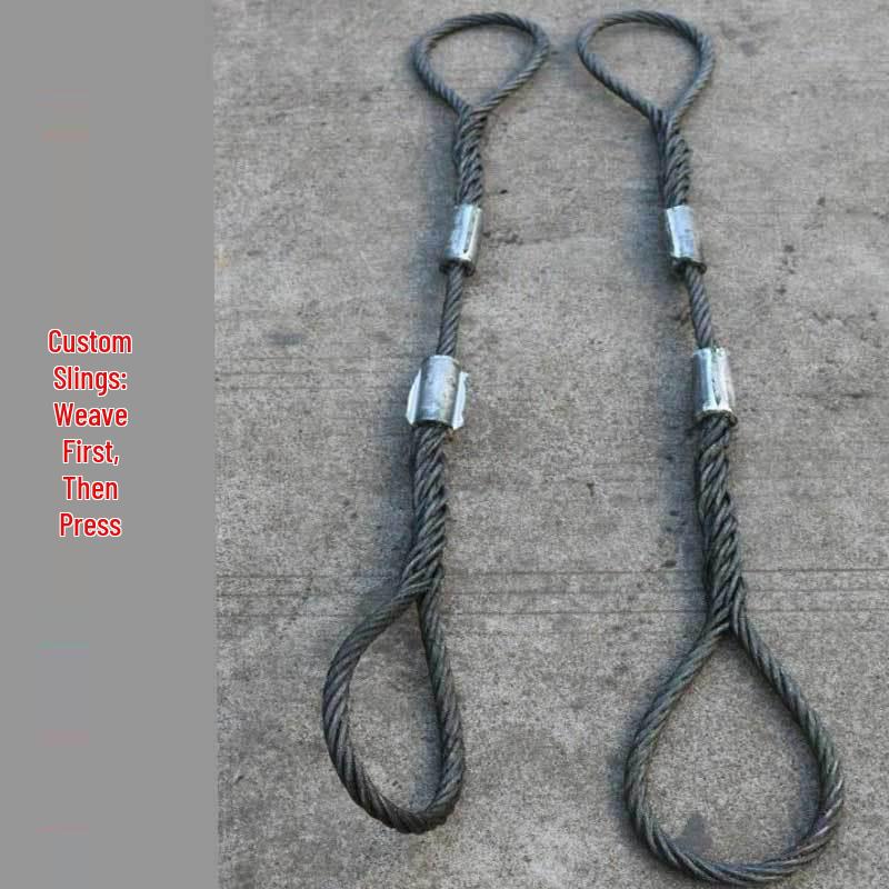 Large Diameter Braided Steel Wire Rope Slings with Eye and Knot Loop