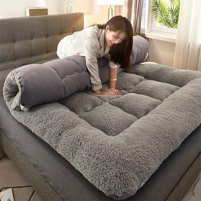 Thick Lamb Velvet Mattress Pad Soft Foam Sleeping Mat Floor Topper for Home Dorm Bedroom