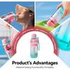 Plastic Handle Water Bottle for Bicycle Riding, Lightweight, Heat-resistant and Reusable, Suitable for Both Outdoor and Gym Use