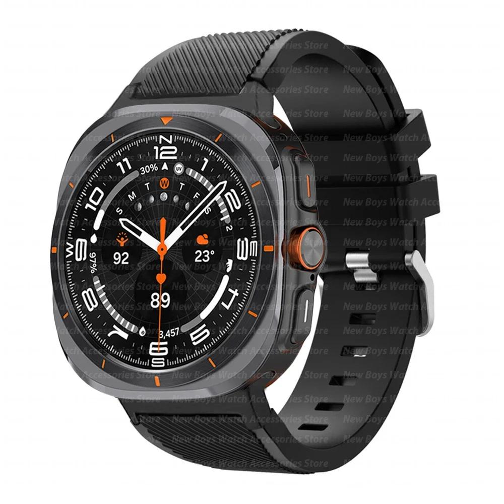 Men Silicone Strap for Samsung Galaxy Watch Ultra 2025 47mm Sports Wrist Bracelet for Galaxy Watch Ultra 2024 47mm Accessories Galaxy Ultra 47mm