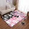 Cute Character Cartoon Carpet with Pink and Black Pattern, Floor Mat Suitable for Use As an Anti-slip for Living Room Bedroom Sofas