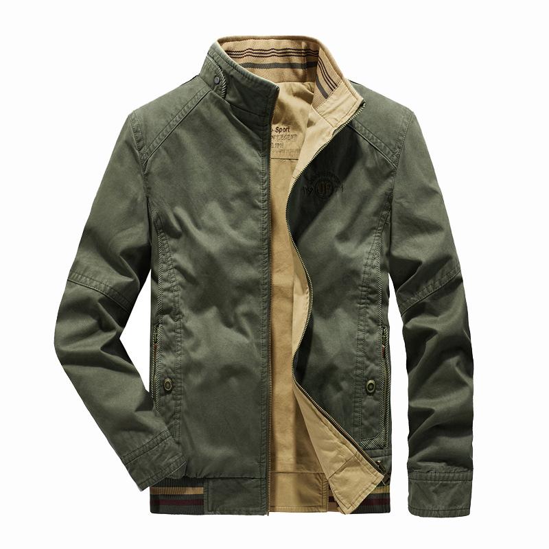 Herbstjacke Herren doppelseitige Militärjacken Mäntel reine Baumwolle Herrenjacke Plus Größe M-8XL