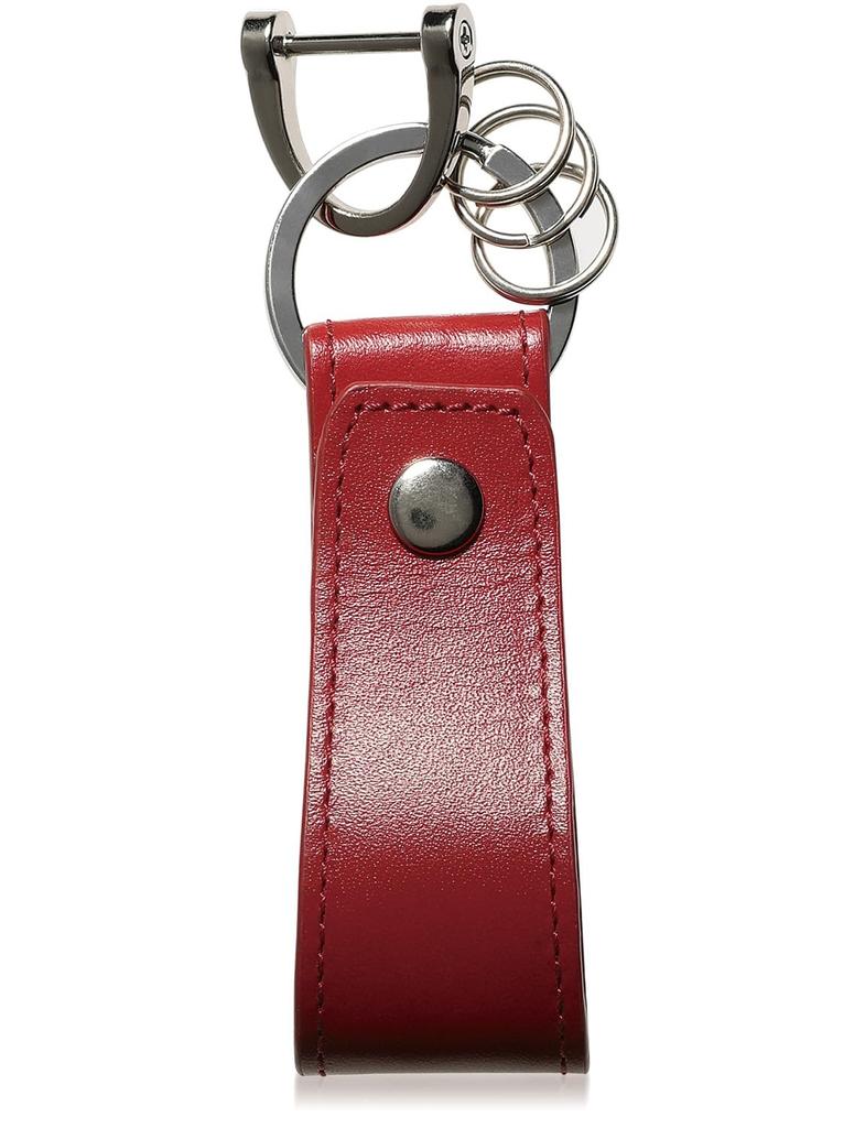 Italian Leather Belt Loop Key Key Charm IKH6 [BLUE SINCERE] Keychain, Ring, / (Vermilion Red)
