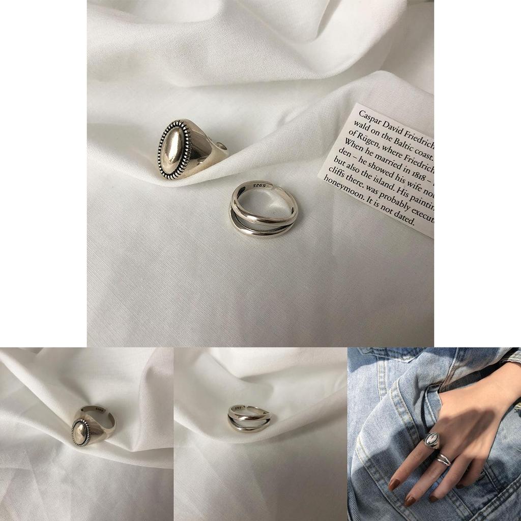 Korean Style Elegant 925 Pure Silver Adjustable Finger Ring For Women Fashion