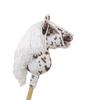 Cavalo de Hobby Cavalo Pequeno de Pau Premium Tigrado Branco e Marrom Com Crina Branca A5