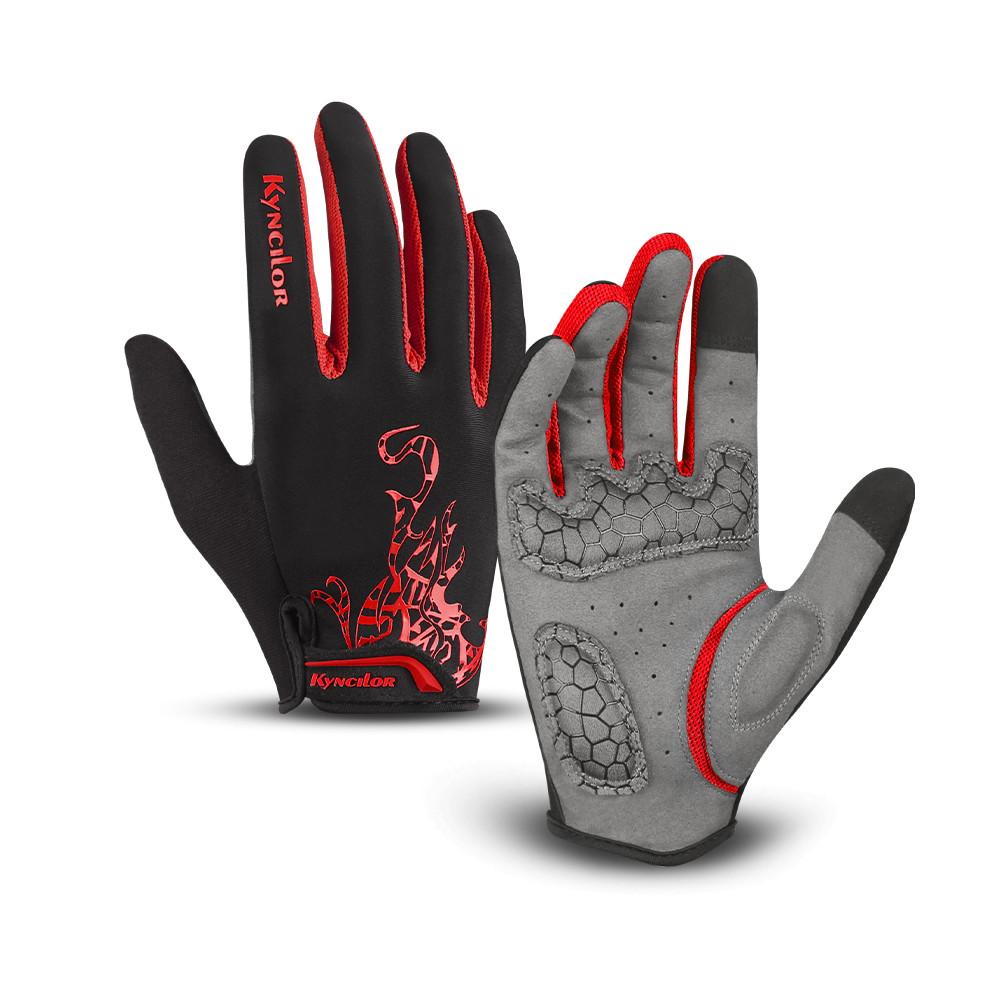Kyncilor Men Gloves Black Full Finger Bicycle Glove Touchscreen Silicone Cycling Gloves Running Hiking Bike Gloves Breathable