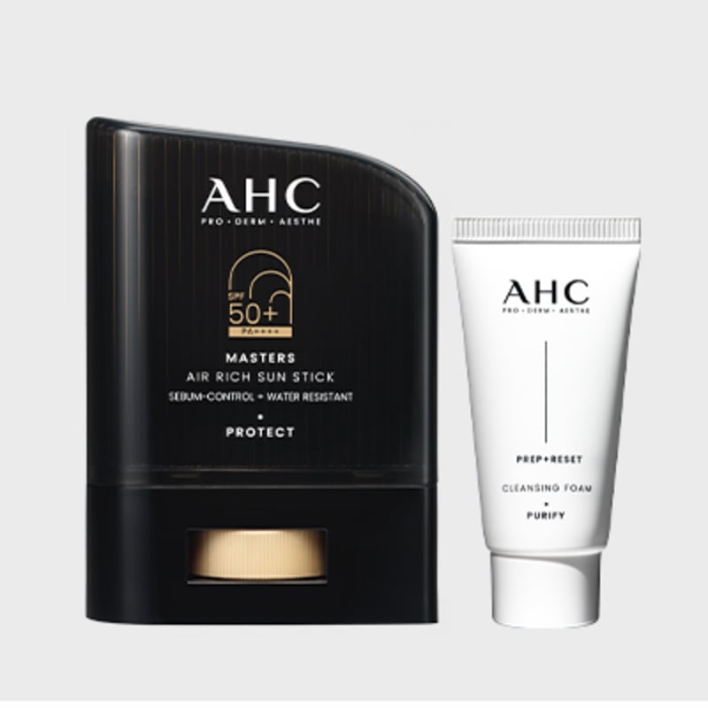 AHC Masters Air Rich Sun Stick 14g+(GIFT) Cleansing Foam 30ml