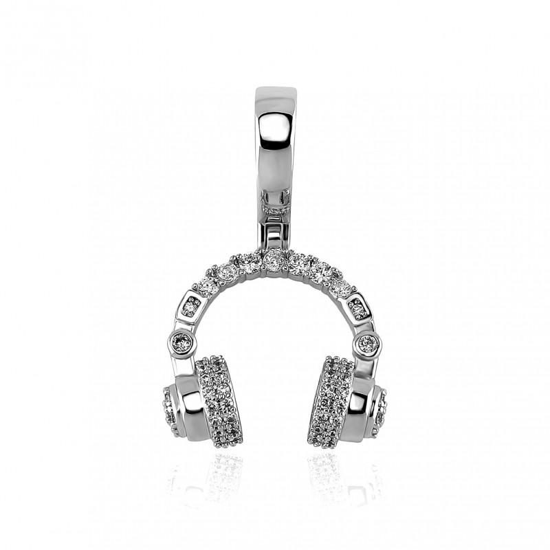 Hip Hop Sport Dumbbell Headphone Pendant Necklace Men Trendy Jewelry