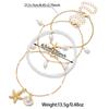 Ocean Style Multi-Layer Anklet Set, Imitation Starfish & Shell Pendants, Faux Pearl Beaded Anklet, Beach Vacation Accessory