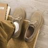 Men's Wide Toe Barefoot Shoes Classic Retro Casual Shoes Lightweight Outdoor Sports Walking Shoes Khaki Thick Soled Work Shoes