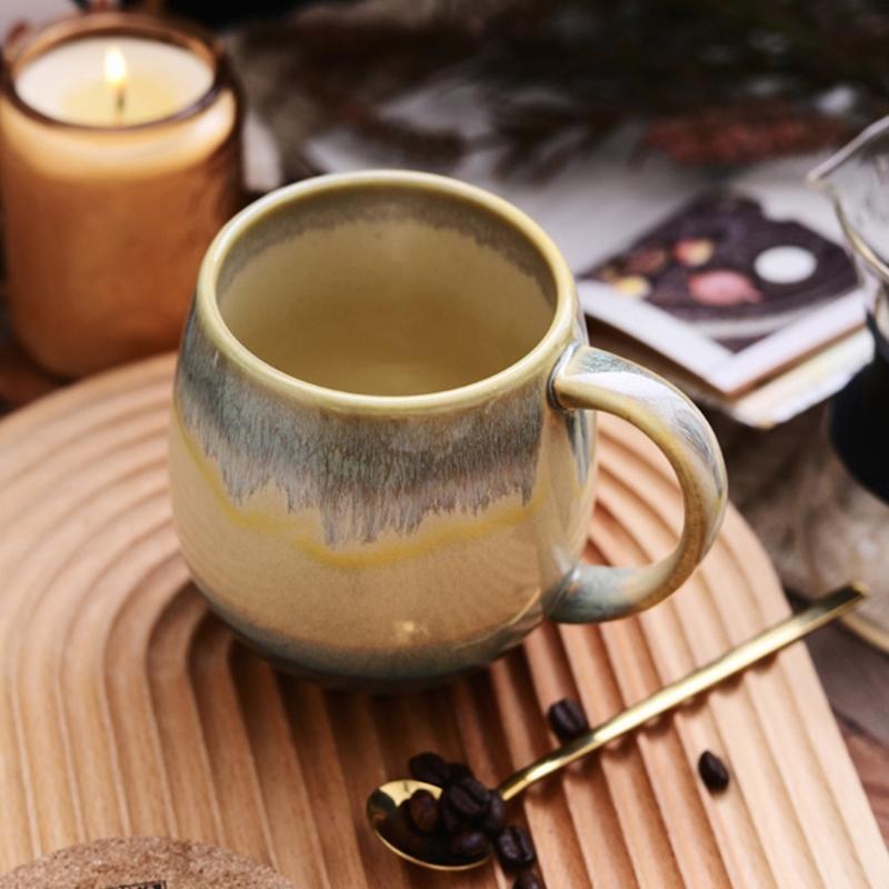 Classical Ceramics Mug Vintage Aesthetic Gradients Design High Fired Glaze Cup For Coffee Enthusiasts Kitchen Decors