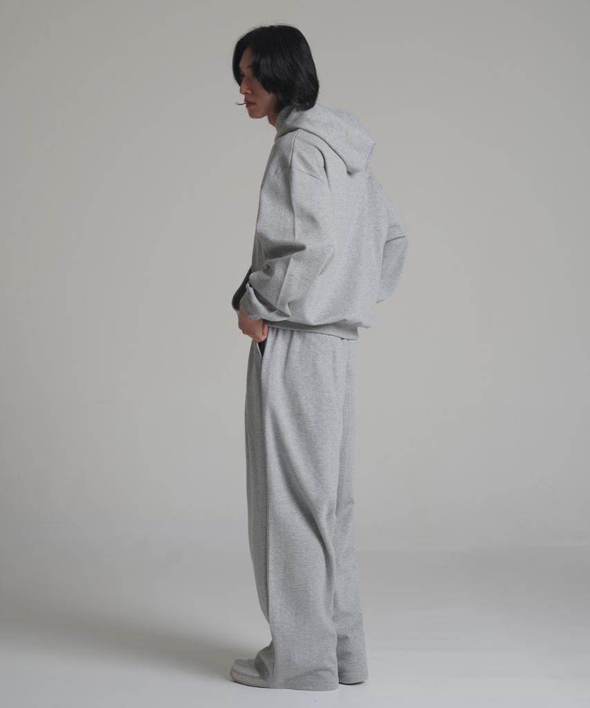 Noming One-Pleat Wide Sweatpants - Gray