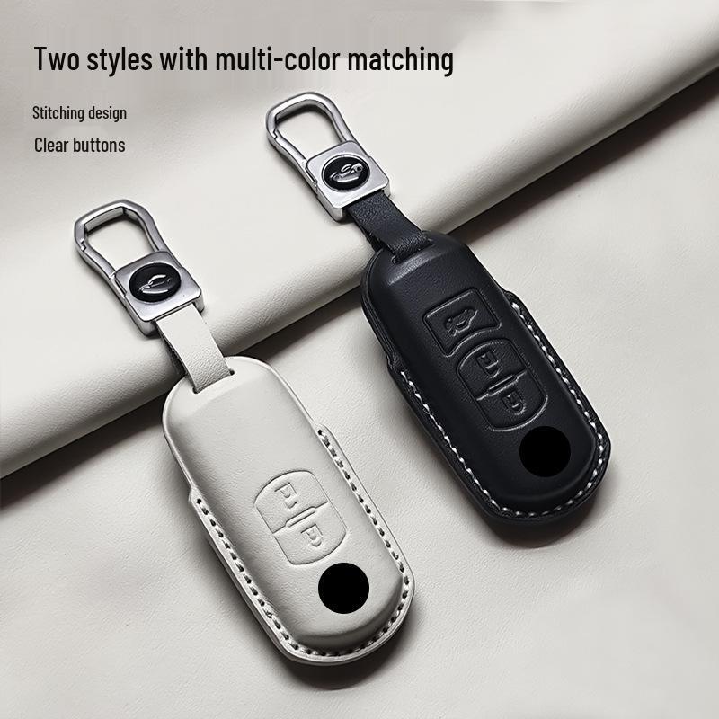 Genuine Leather Key Cover for Mazda CX-4, CX-5, CX-7, Atenza 6, and Angkesaila 3