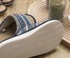 Ethnic Print Cotton Linen Front Indoor Shoes for Men and Women [Euyqs] Slippers, Opening, Summer, Natural, Anti-Slip, Quiet, (25.5-26.5 Cm, Navy,