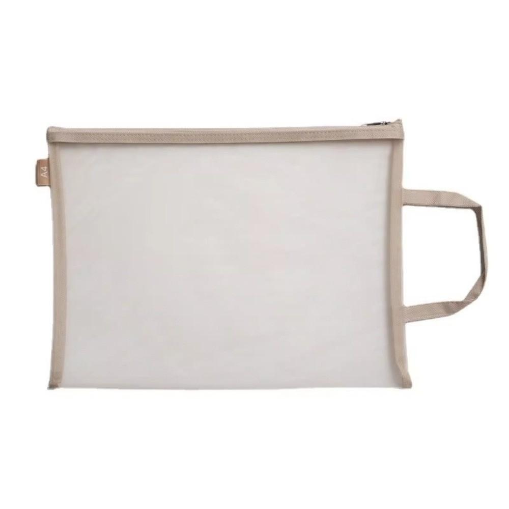 A4 Document Storage Bag Nylon Cosmetic Makeup Bag New Mesh Zip Bag  School Supplies