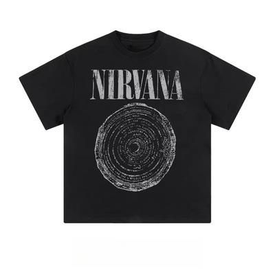 American Retro Nirvana Rock Band American Cotton Print Shortsleeved Tshirt for Unisex and Women Kurt Cobain Streetwear