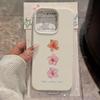 Hibiscus Flower Pattern Lychee Texture Silicone Phone Case For iPhone 11 12 13 14 15 16 17 Pro Max 14 Plus 17Air Soft Cover