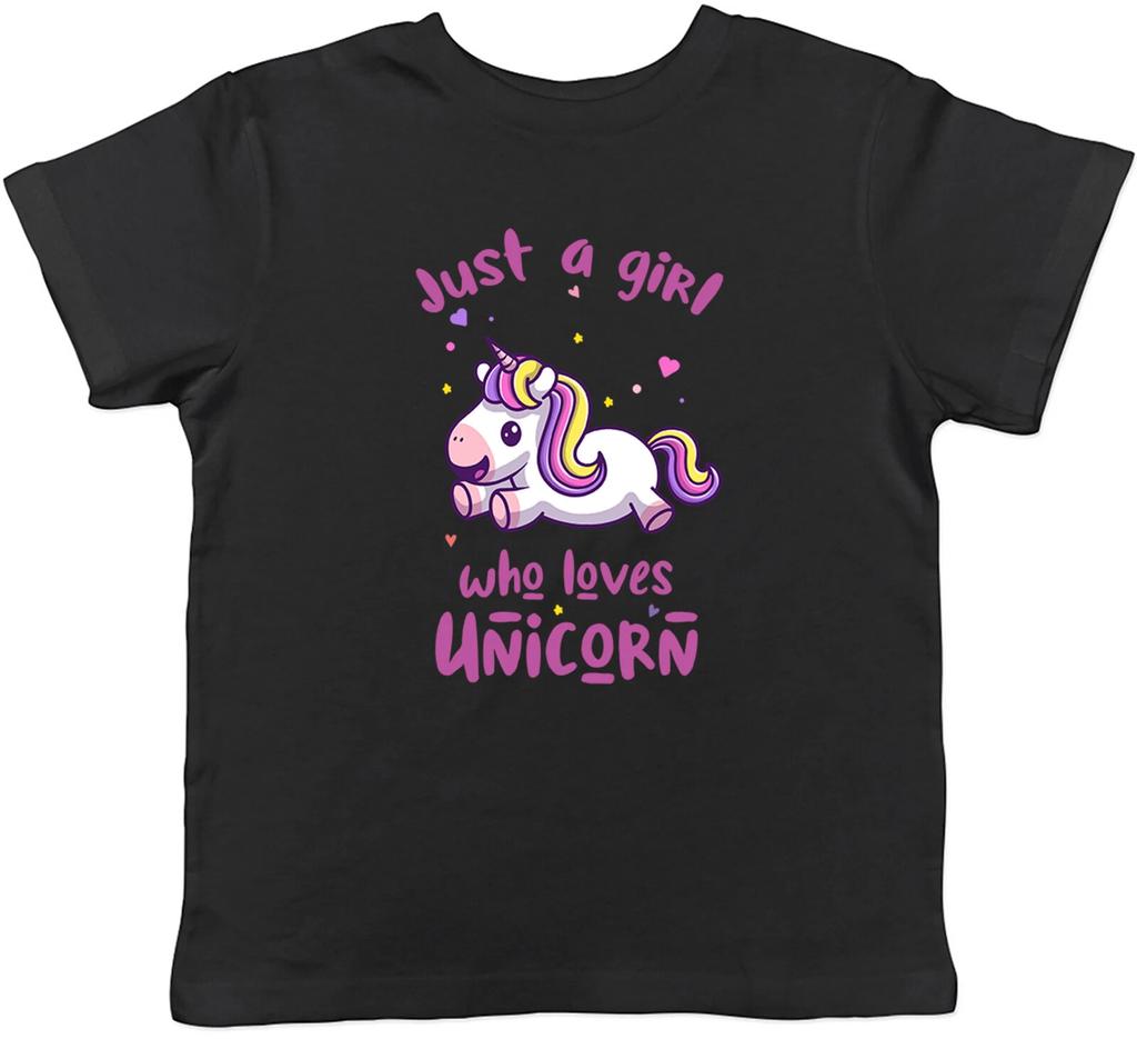 Girl Who Loves Unicorn Kids T-Shirt Fantasy Horse Magical Childrens Boys Girls