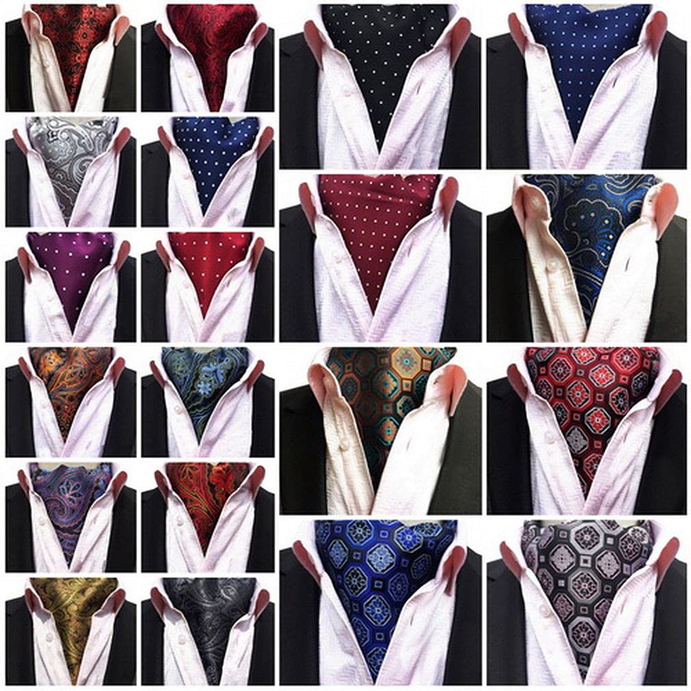 [Xiang Ru] Ascot Tie, Necktie, Party, Father's Day, Wedding, Gift, Party, Business, Workplace, Washable, Commuting, Formal, Stylish, Floral Pattern,