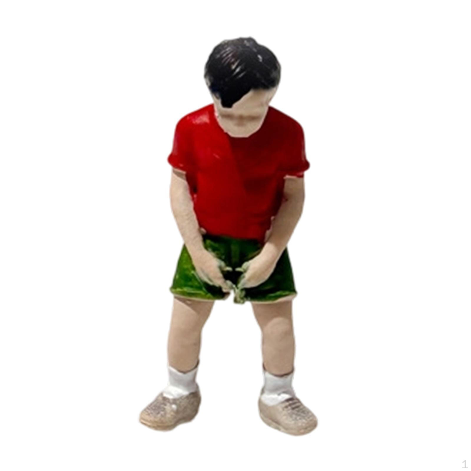

1/64 People Figure Tiny Model Realistic Photo Prop Mini Architectural Figurine for Miniature red shirt boy