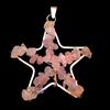 Star Pendant In Pink Quartz Pearl Chips + Chain