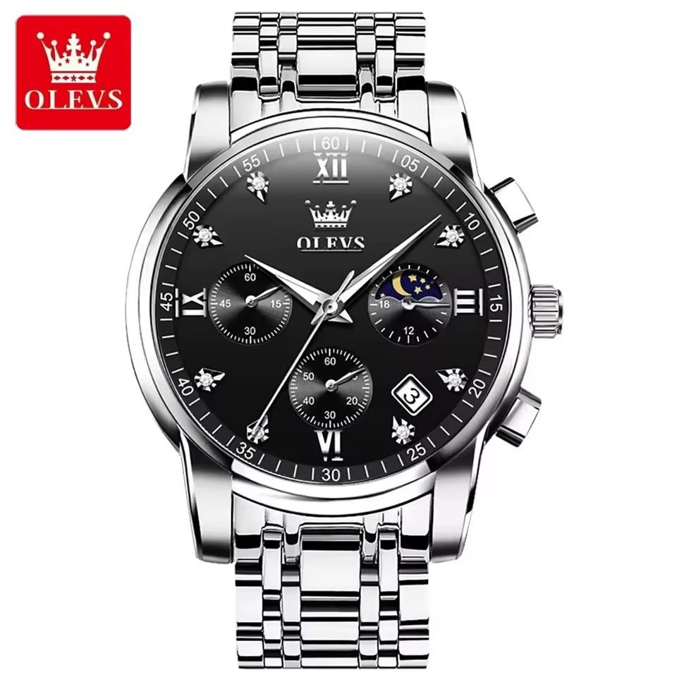 OLEVS 2858 Men Wrist Watch Band  Logo Custom Watch Cool Date Analog Quartz Display with Stainless Steel Strap Men Watch 2026