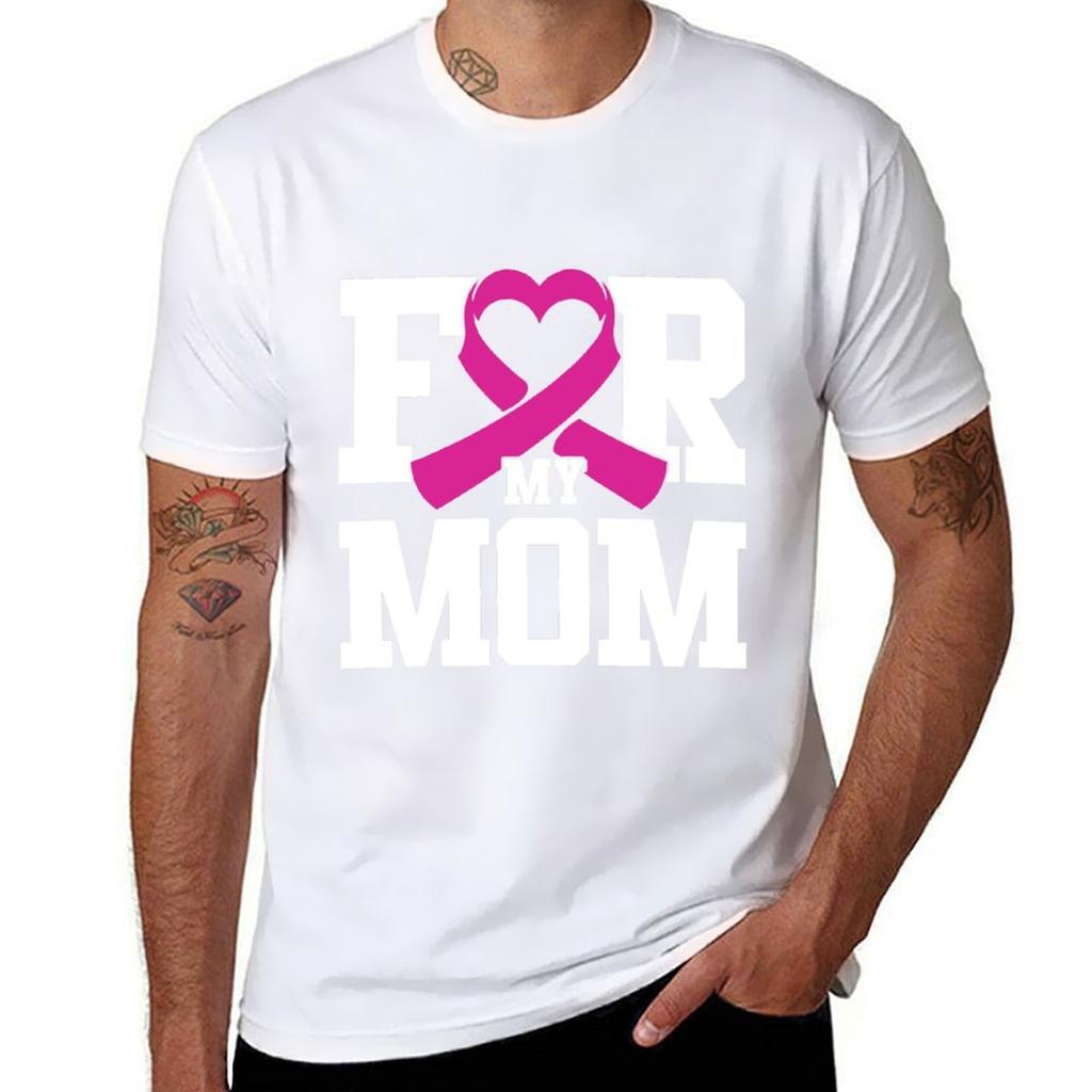 Threadrock For My Mom Breast Cancer Awareness Cancer T-shirt Man Graphic T Shirt Cotton T Shirts Man 100% Man Tshirt T-shirt