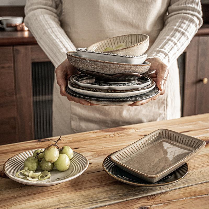 One Thing Multi-Purpose Japanese Bone Saucer Ceramic Household Plate Dried Fruit Snack Plate Vegetable Plate Dining Table Garbage Plate Tableware Smal