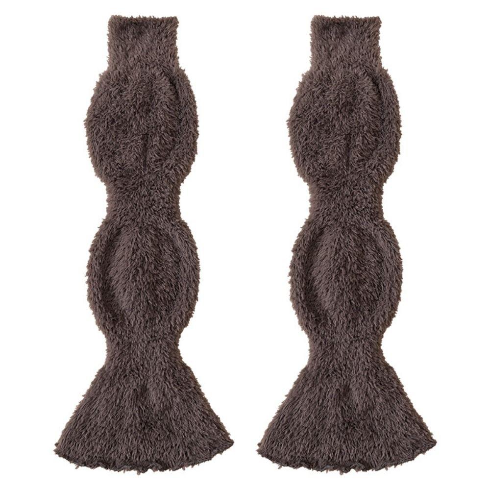 Y2K Lolita Stiefelstulpen Elastische Mittelschaftsocken Trendige Korallenfleece Fußabdeckung Herbst/Winter