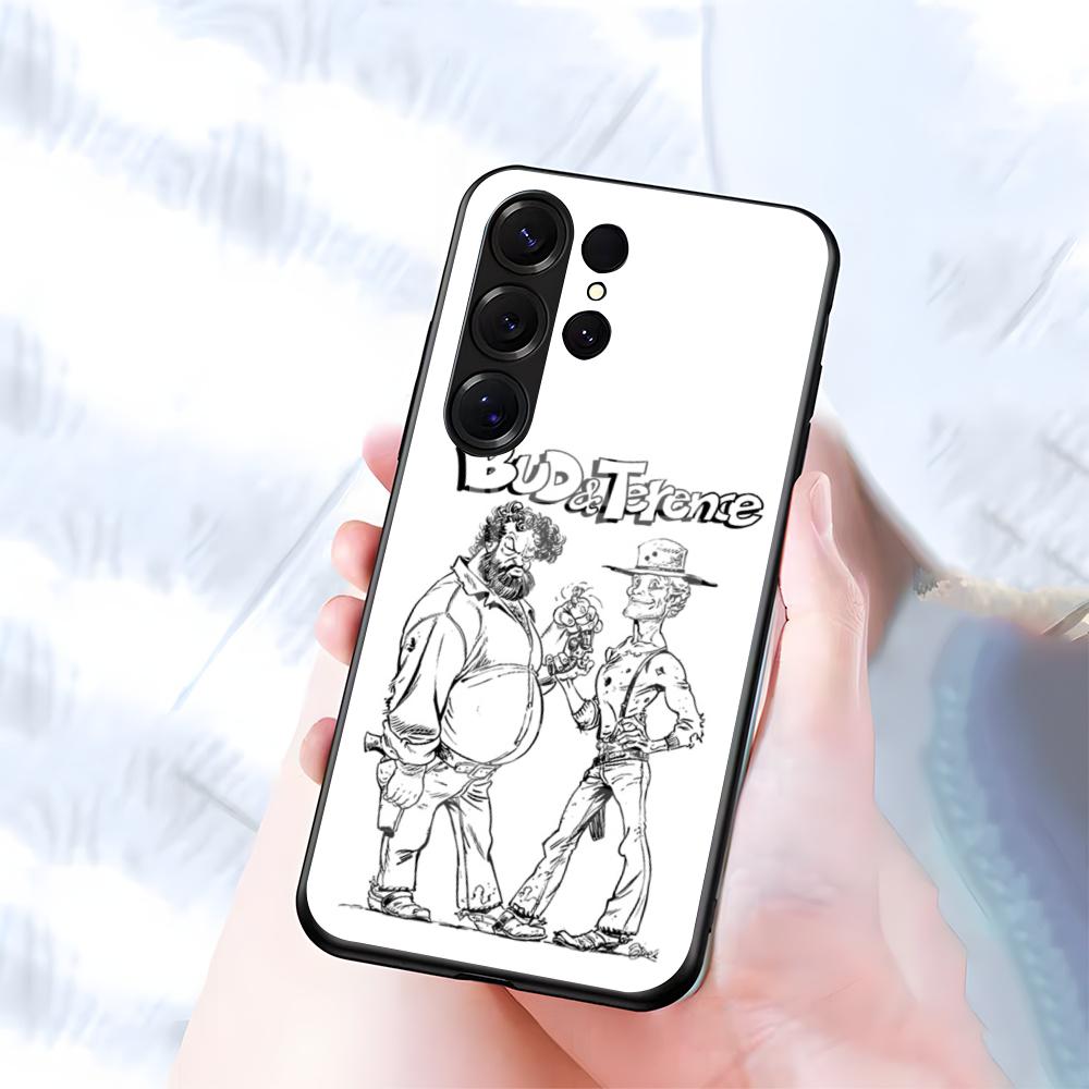 

Чехол для телефона Bud S-Spencer And Terence для Samsung S26 S25 S24 FE S23 S22 S21 Plus S20 Ultra Note20Ultra Черная стеклянная крышка Galaxy S24 FE