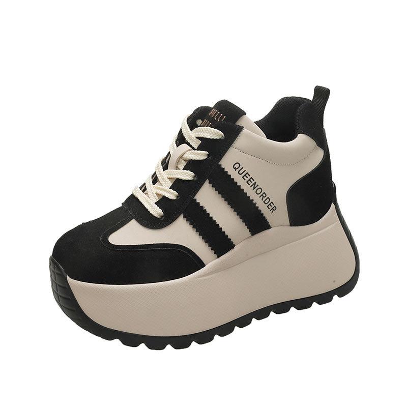 Versatile thick-soled heightening small casual sports shoes ins spring new dad shoes women