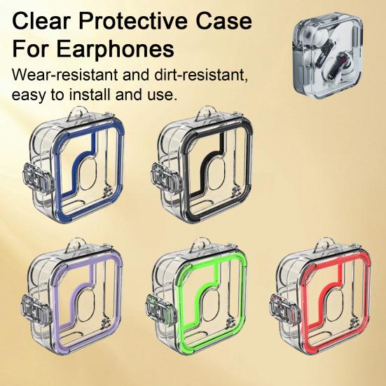 

Чехол для наушников противоударный, с точными отверстиями, против падения, прозрачный дизайн, с чехлом для шнурка, для ничего, ухо 2