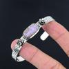 Mothers day Deal Purpurite Stone Wife Flower Boho Bangle Jewelry Sterling Silver