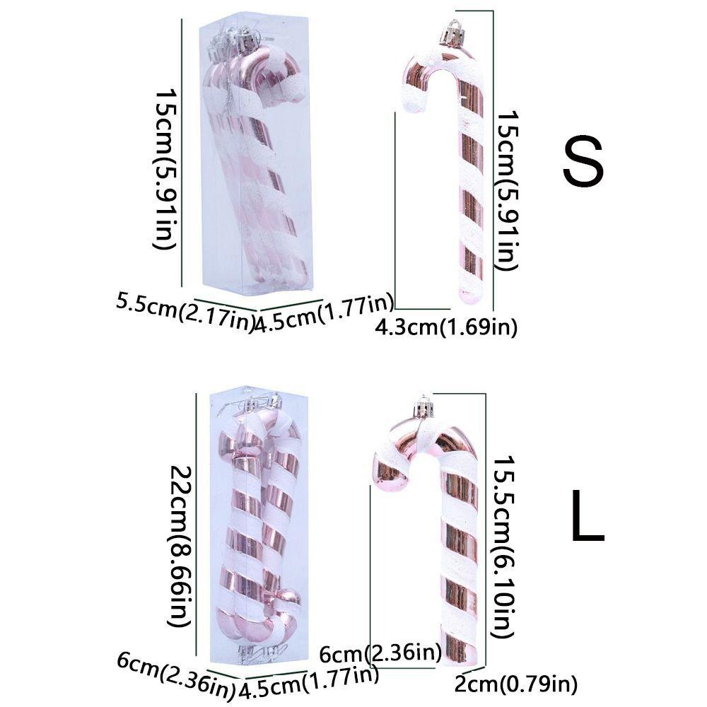 4pcs Shatterproof Lollipop Cane Pendant Plastic Christmas Tree Pendant  Merry Christmas Decoration