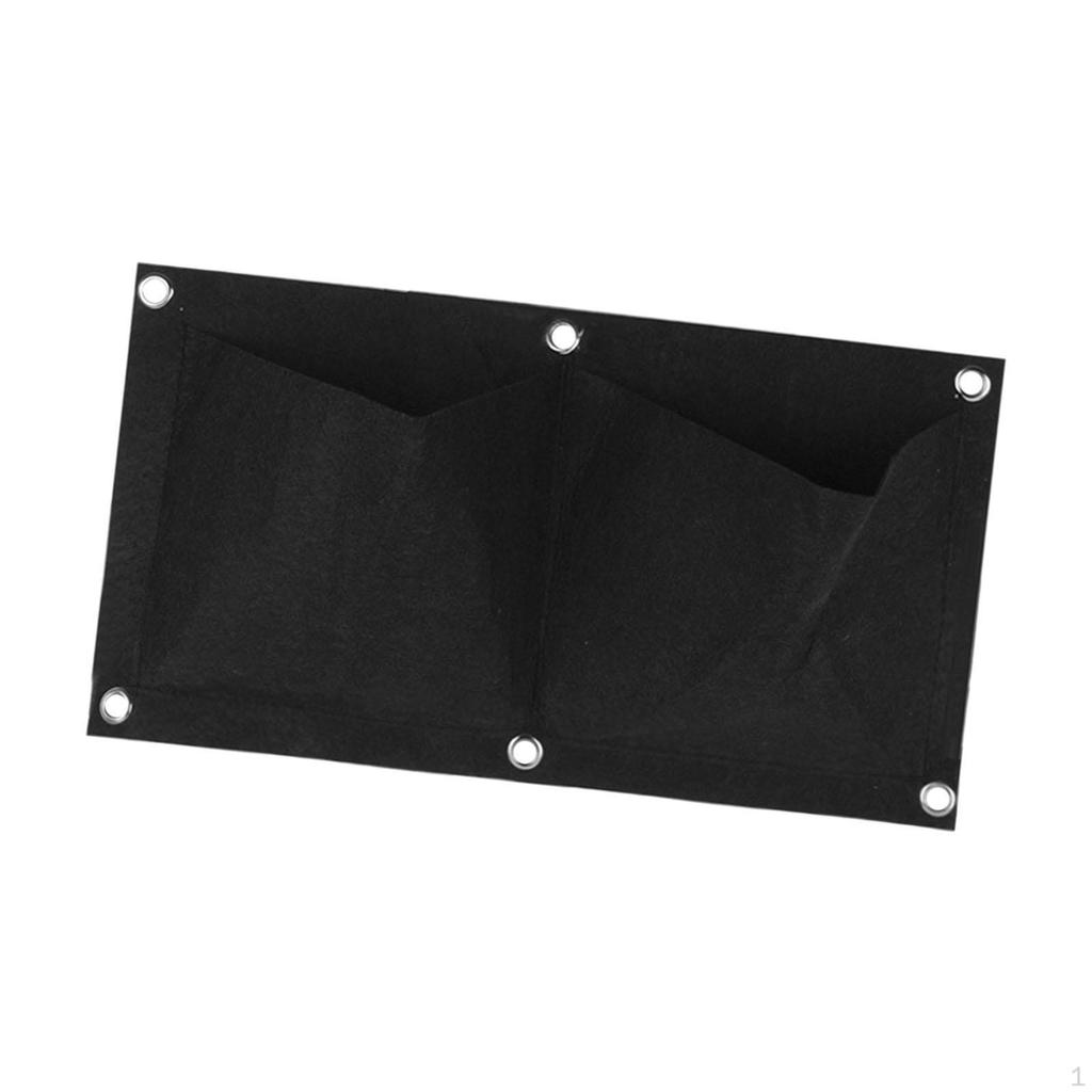 Hanging Planting Grow Bag 2 Pockets Sturdy Creative Vertical Greening Flower Container for Indoor